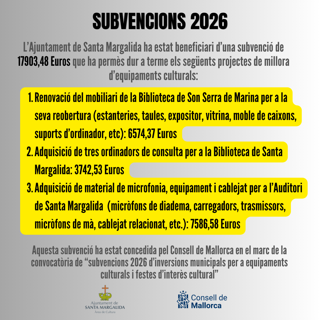 Subvencions 2026