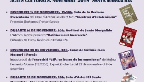 Actes culturals novembre Santa Margalida